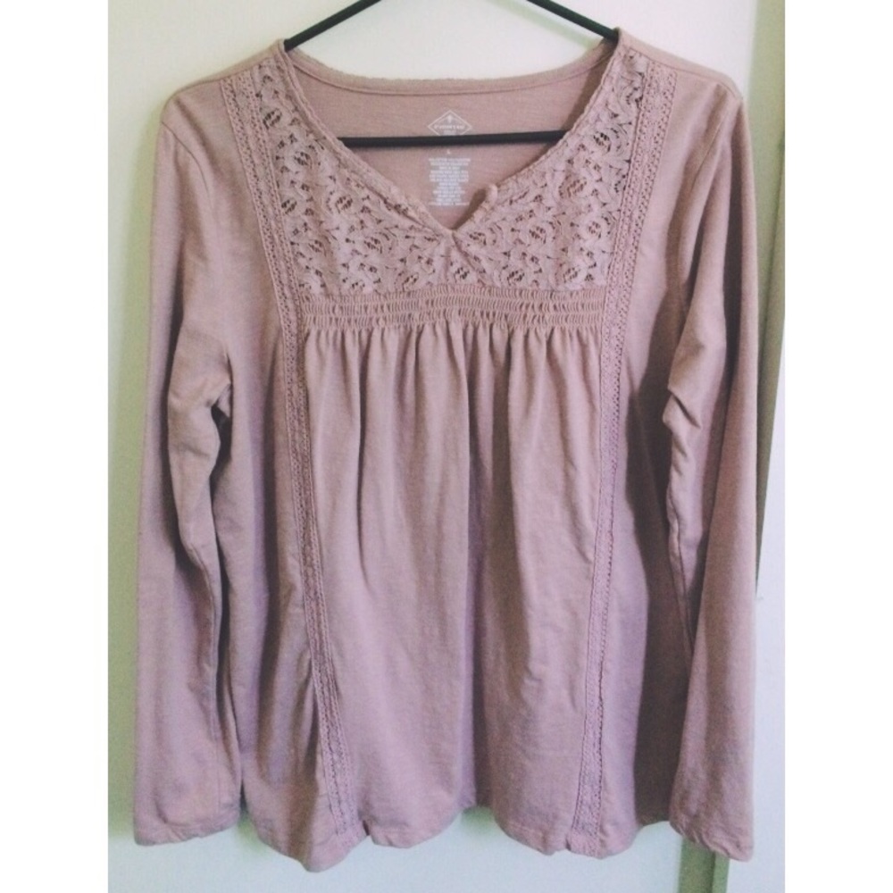 St. John’s Bay Smocked Yoke Lace blouse
